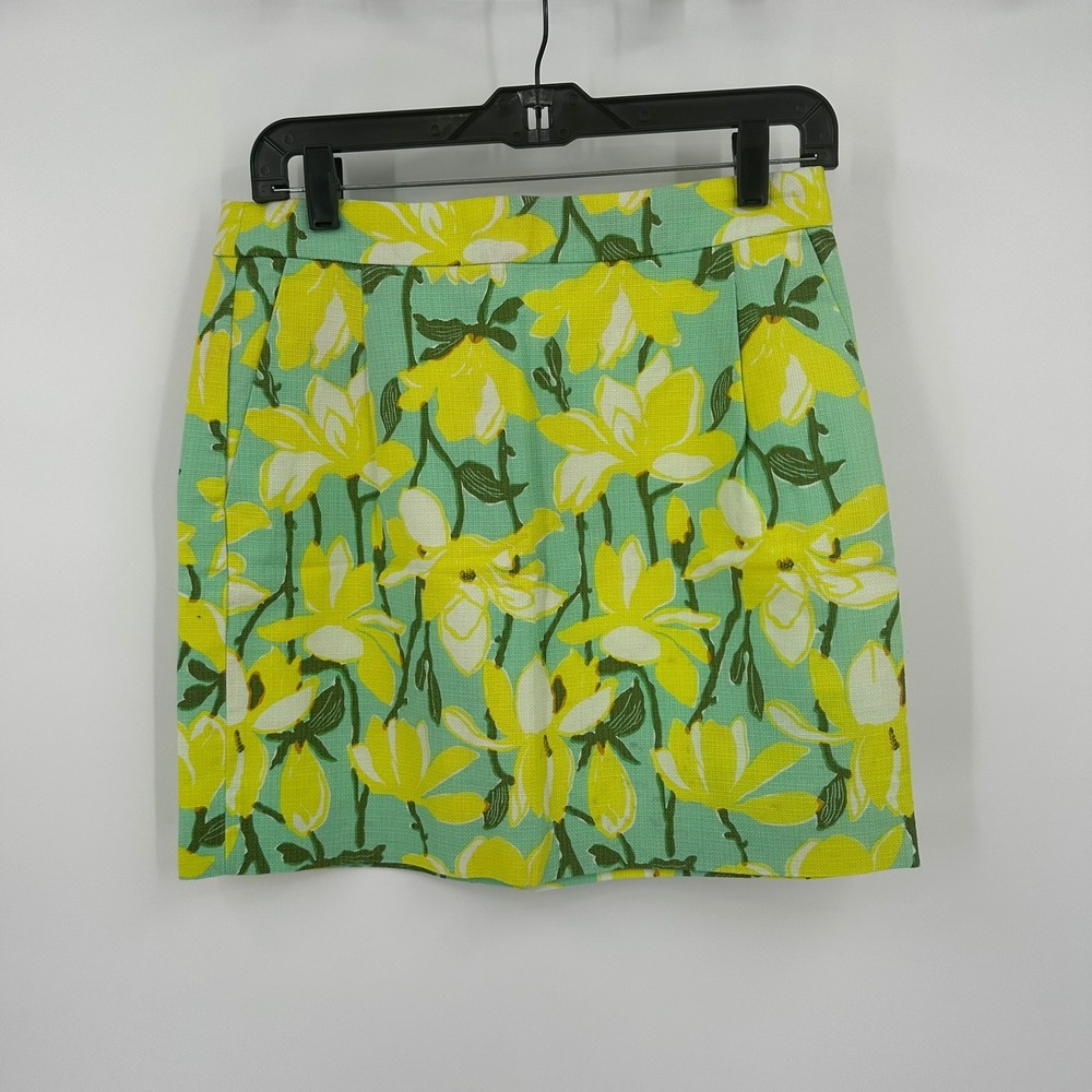 J Crew Peppy Floral Magnolia Mini Skirt Size 4 Bright Colorful Tropical Feminine